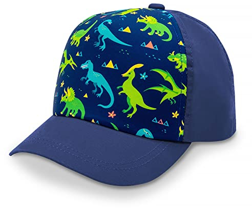 Jan & Jul Jungen-Sonnenhut mit Krempe, verstellbare Baseballkappe für Kleinkinder (Dinoland, 2-12 Jahre)
