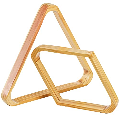TOPZEA Wooden Billiard Ball Racks - 2 Pack Triangle & Diamond Rack Set for 2-1/4 Balls, Snooker & Pool Table Accessory