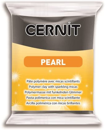 CERNIT CE0860056600C - Un Pain de Pâte Polymère PEARL - Pâte à Modeler à Cuire - Couleur Vert - Bloc de 56 g