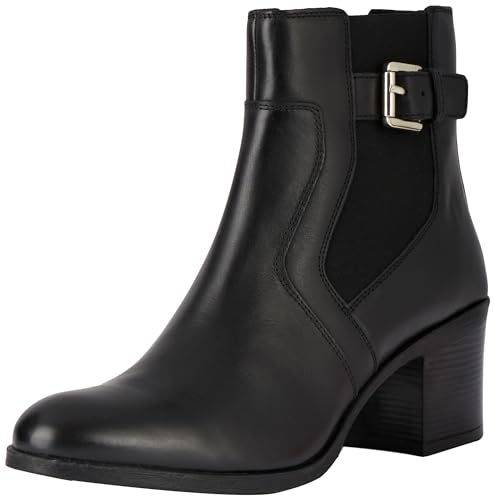Geox D New Asheel, Stivale alla Caviglia Donna, Nero, 37 EU