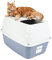 GarPet Hop-In Katzenklo Katzentoilette Top Entry Jump-In XXL Haubentoilette Einstieg Oben Katzen WC Klo Blau
