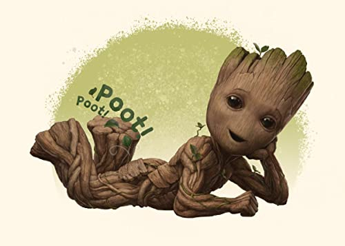 Displate - Metallposter - Magnet-Montage - Marvel - I am Groot - Poot - Größe L - 67,5x48cm Matt