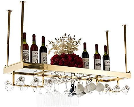 Weinregale,kreatives Weinregal,hängender Glashalter,hängender Kelchhalter,Weinglashalter,Haushaltsweinregal im europäischen Stil,Roségold,100 x 35 cm (Gold 120 x 35 cm)