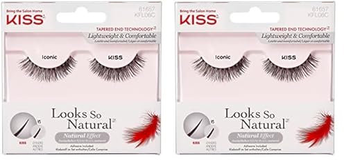 Kiss Natural de las pestañas, Iconic (Paquete de 2)