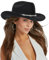 INOGIH Klassischer Cowboyhut aus Filz, aufrollbar, für Damen und Herren, glitzernder Cowgirl-Hut, Filz, Fedora für Disco-Partys, Schwarz, Schwarz mit Strasssteinen, M