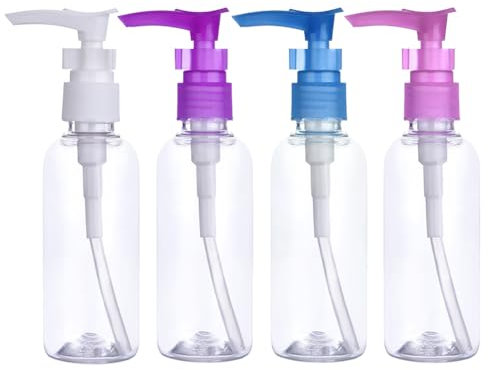 Lot de 8 Petits flacons à Pompe en Plastique Transparent de 100 ML pour Voyage