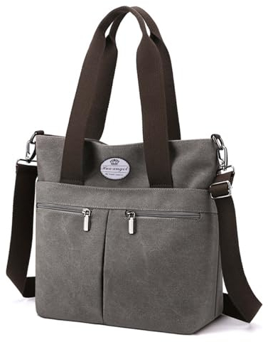 HUA ANGEL Bolso Bandolera de Lona Grande Hobo con Múltiples Bolsillos Bolso de Mano Grande para Mujer con Asa Superior Bolsa Mamá De Trabajo Deporte Viaje La Compra
