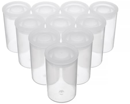 Lckiioy 100PCS Kunststoff Leer Film Kanister Kamera Reel Container Lagerung Fall Dose für Teile Kunst Perle Münze Pille Transparent