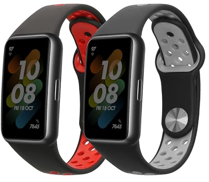 kwmobile 2X Sportarmband kompatibel mit Huawei Band 6 & 6 Pro/Honor Band 7 & 6 Armband - Fitnesstracker Band Set aus TPU Silikon