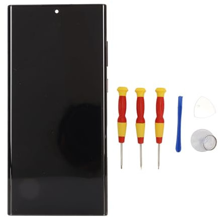 Yunir Écran de Remplacement pour S22 Ultra S908U W, écran D'éclairage Organique avec Empreinte Digitale du Cadre, écran Tactile Noir, Pièces de Rechange pour Téléphone