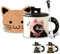Regali di compleanno per le donne carino gatto nero tazze con coperchio cucchiaio sottobicchiere Kawaii Kitty tazza da caffè gatto tazze per gli amanti dei gatti Halloween regali di Natale per le sue