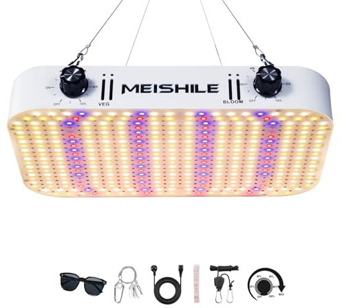 1200w Lampada per Piante, Dual Dimming VEG BLOOM Dual Mode Lampada per Piante, Grow Light LED, Lampada Coltivazione LED per Grow Tent, Crescita idroponica, Verdure Fiore(Scheda Quantum)