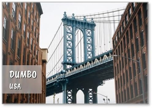 Kühlschrankmagnet Washington Street and The Manhattan Bridge, in DUMBO, Brooklyn, New York City,