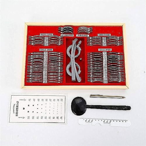 SXTYFBB 104 Pcs Optical Trial Lens Set, Optical Lens Optometry Lens Optometry Box Trial Lens Equipment,Ophthalmic Trial Case Lenses With Aluminum Storage Case