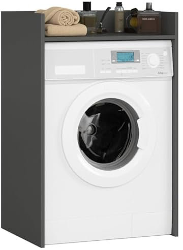 BDW Armadietto per lavatrice, 97,5 x 64 x 50 cm, per lavatrice e asciugatrice, mobile da bagno, mobile da bagno (Grafite)