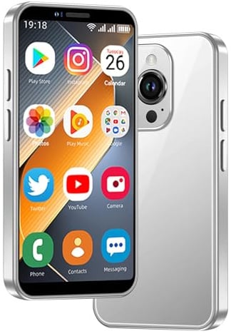3G Mini Smartphone, Entsperrtes mini handy klein, kleines smartphone, mini handy, Dual SIM Quad Core 3.0 HD-Bildschirm 3+64GB Android 8.1 mit Fun Educational APP Lernspiele Malerei Cartoons (Weiß)
