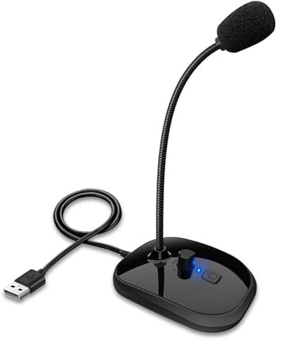Qaonsciug USB Wire Microphone Speech Mic Stand Gooseneck Holder USB Desktop Microphone Notebook Computer For PC Computer