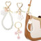 Ouligay Lot de 3 porte-clés à perles en forme de fleur de cerisier - Rose - Mignon pendentif de sac - Breloques pour femme - Perle - Porte-clés - Cadeau de fête des mères, Rose, L