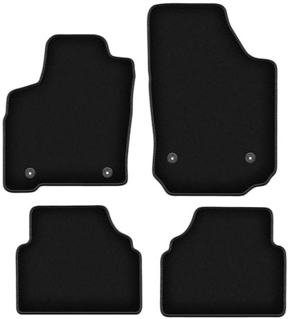 Wielganizator Velours Fußmatten passend für Opel Meriva A (2002-2010) | Qualität: Basic - Genaue Passform, rutschfeste Untregrund 4-teilig - Schwarz