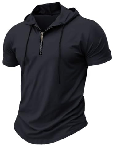 T Shirts for Men UK Clearance Mens Hoodies Short Sleeve Shirts Muscle Gym Workout Athletic Tees Shirt Tops Zipper V Neck Lightweight Loose Fit Pullover Ourdoor Active Wear