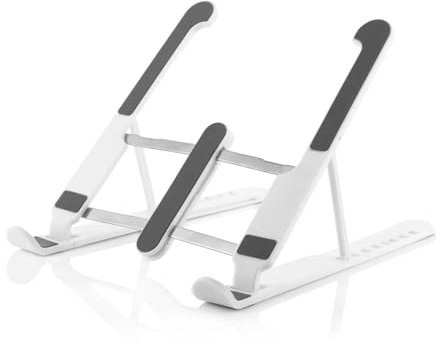 Straße Tech Support PC Portable et Tablette Pliable et Réglable – 10 à 17 – Extensible, Antidérapant – Dissipation Chaleur – pour Télétravail, Bureau, Voyage – Housse Incluse