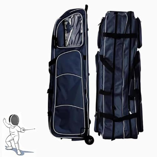 Domesto Fencing Roller Bag, Fencing Suit Pull Rod Type Sword Bags, Fencing Equipment Roller Storage Bag, Waterproof Oxford Fabric (I, 47.2 * 15.7 * 13.8 in)