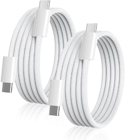 USB C Cable for iPhone 17/16/15, 2 Pack/2M 60W USB C to C Fast Charger Cord | Apple MFi Certified Braided Type C Cable for iPhone 17 Air 16 15 Plus Pro Max, iPad Air 4/5/Mini 6/Pro 12.9/11