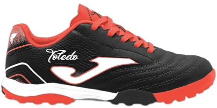 Joma Scarpe da Calcio Unisex 31-38 Ideale per Erba Artificiale - ToledoJR, Nero, 36 EU