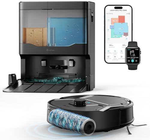 Lefant M210 PRO Omni Saugroboter mit Roller,20000 Pa, Mitternachtsschwarz | Vermeiden von Hindernissen,LiDAR Navigation,Multi-Floor Mapping,20 cm Wischdurchmesser, App und Alexa,Schwarz