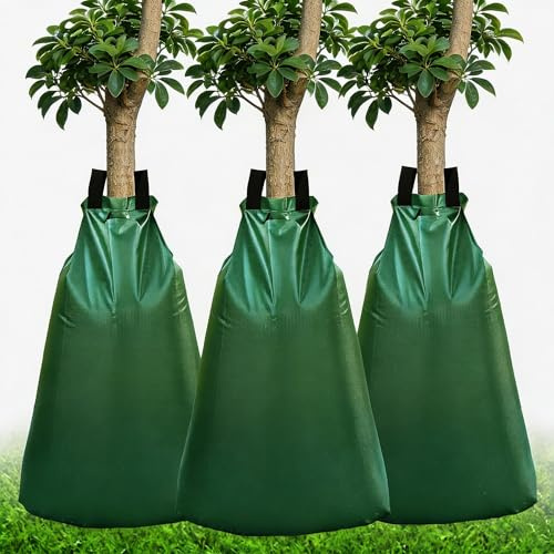 Kcuynn Tree Watering Bag, 20 Gallon/75 Litres Slow Release Watering System, Tree Irrigation Bag with Zipper, 3 Pack