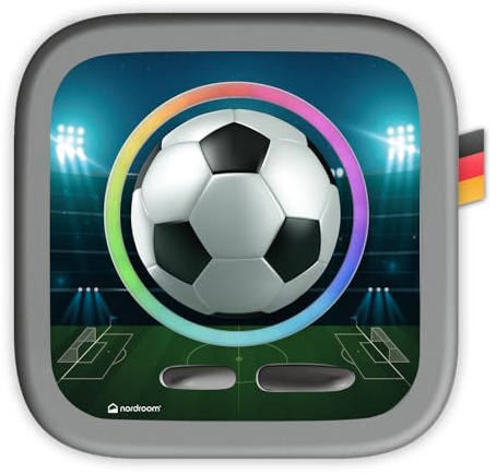 Schutzfolie kompatibel mit Toniebox 2 von nordroom®„haalball“ mit Fussball Motiv,Aufkleber passgenau und selbstklebend auf hochwertiges Kratzfestes Vinyl, Schutzcover Musikbox, für Kinder Spielzeug