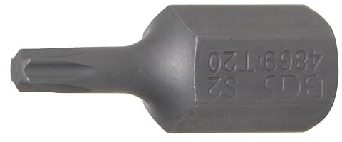 BGS 4869 | Bit | Außensechskant 10 mm (3/8) | T-Profil (für Torx) T20 | Länge 30 mm | Chrom-Vanadium-Stahl (S2)