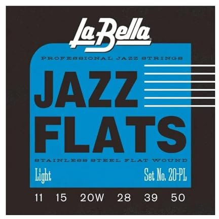 Labella L20PL Jeu de Cordes pour Guitare Electrique 11/52 Flat Wound Light