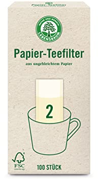 Lebensbaum Papier Teefilter Gr 2 100 Stücks 1 Schachtel Mit 100 Stück
