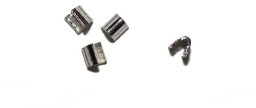 dalipo 32003 - Reißverschluss Stopper Endstücke oben, 4 Stück, silber