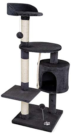 lionto Árbol rascador para Gatos Altura 112 cm, Gris