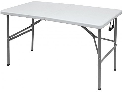 Leisurewize Folding Camping Table 122 x 60 x 48–74cm Adjustable Height Portable Foldable Table Heavy Duty Blow Moulded Outdoor Table for Camping, BBQ, Caravan & Garden