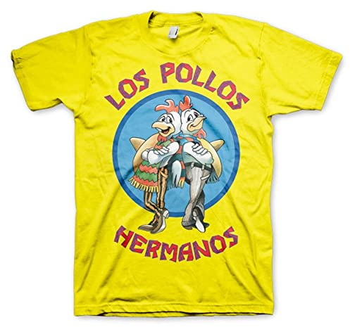 Breaking Bad Licenza Ufficiale Los Pollos Hermanos Maglietta (Giallo), Large