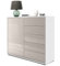 Vladon Sideboard Ben V2, Made in Germany, Kommode mit 1 Tür und 5 Schubladen, Weiß matt/Sandgrau Hochglanz (79 x 74 x 36 cm)