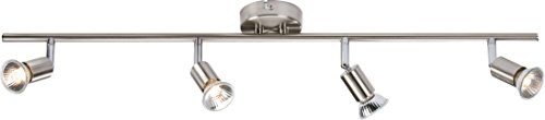 Knightbridge 230V GU10 Quad Bar Spotlight-Brushed Chrome