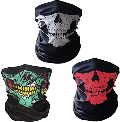 CBValleyol 3 Piece Multifunctional Motorcycle Face Mask,Breathable Seamless Tube Face Shield Ski Mask