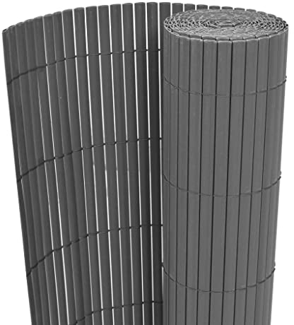 vidaXL Sichtschutzzaun PVC 90x300cm Grau Windschutz Sichtschutzmatte Zaun