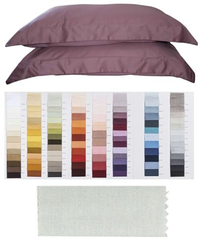 Fiorentini Kissenbezüge, 1 Paar, 52 x 82 cm, aus 100 % Baumwolle, handgefertigt, Toskana, hochwertig, Wassergrün 449