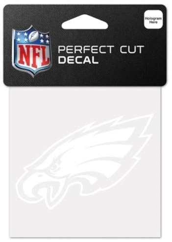 WinCraft NFL Philadelphia Eagles 4x4 Perfect Cut White Decal, One Size, Teamfarbe