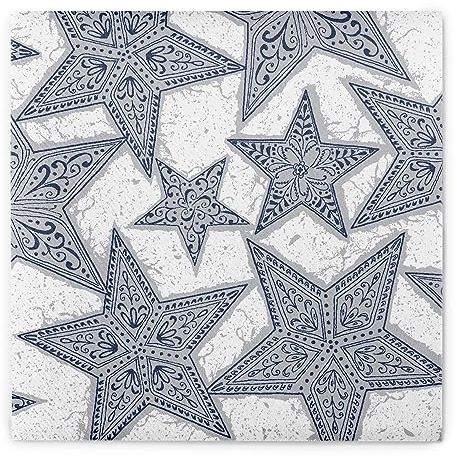 Sovie HORECA Serviette GITTE (Silber-Blau) aus Linclass® Airlaid, Weichtsserviette stoffähnlich, ideal für Winterfeiern & Weihnachten, 40x40cm, 50 Stück