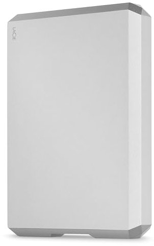 LaCie Mobile Drive 4TB Hard Disk Esterno Portatile HDD - Moon Silver USB-C USB 3.0, per Mac e PC Desktop, 1 mese Adobe CC (STHG4000400)