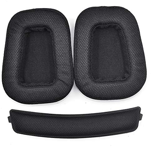 G933 G935 Replacement Earpads Suitable for Logitech G933 G935 G633 and G635 Artemis Headset (Including Fabric Earpads + Headband)