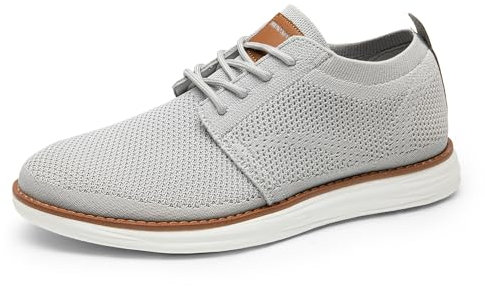 Bruno Marc Zapatos de Cordones Transpirables Zapatillas de Vestir Oxfords Clásico Formales Derby para Hombre Verano Casuales,Size 43.5,Gris,GRAND-01