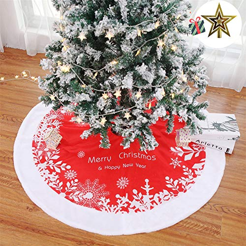 Odot Weihnachtsbaum Rock Dekoration, Decke Weinachtsdeko 122CM Rund Weihnachtsbaumdecke Weihnachtsbaum Röcke Ornaments für Weihnachten Baum Rock Deko Schutz (122cm,Baumrock)