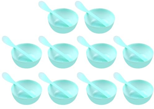 10Sets Slime Bowl Slime Mixing Tool Makeup Bowl Crystal Mud Mixing Bowls Plastic Glue Mixer for Makeup Crafts (Green)